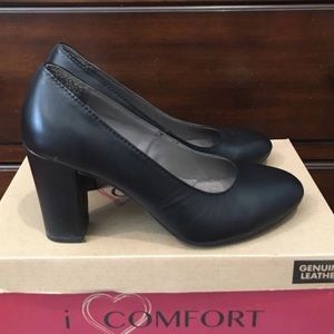 I ❤️ Comfort Black Leather Pumps Size 7.5